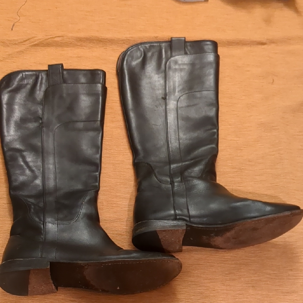 Frye Black Leather Pull-up Riding Boots size 7.5